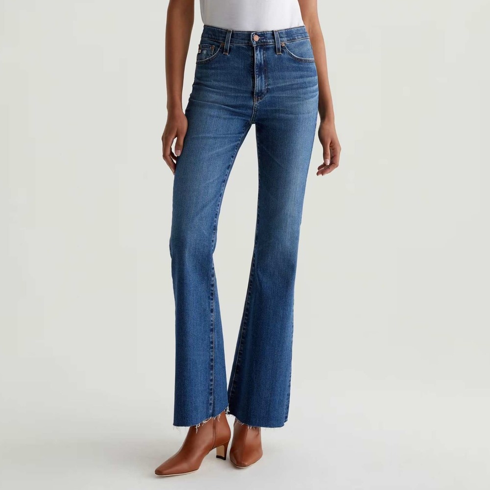 AG Adriano Goldschmied Womens Madi High Rise Flare Jeans 29 Blue Japanese Denim